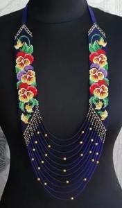 GC-NK-316 Seed Beads Mosaic Pendant <b>Necklace</b> New Design <b>Boho</b> Fashion Jewelry for European Girls and Women Wedding Gift Set - Product Image 4