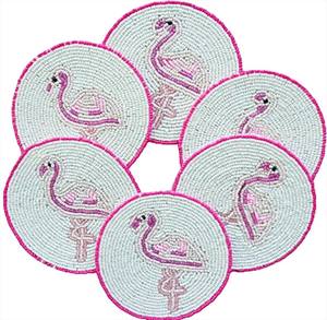 Posavasos con cuentas de vidrio hechos a mano-Posavasos clásicos con respaldo de poliéster (4x4 pulgadas) para iglesia y regalos religiosos - Product Image 3