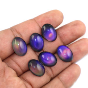 Piedra Preciosa Cabujón Mood, Forma Ovalada, 10x14 mm, Piedra Suelta que Cambia de Color con la Temperatura, para Fabricación de Joyas, Suministro al por Mayor - Product Image 1