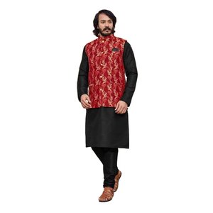 Ensemble Kurta Pyjama Indien en Soie Brodé de Paillettes Vert Élégant pour Homme de Haute Qualité avec Doublure Argentée Collection Chic Festive - Product Image 1