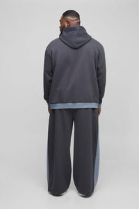 Chándal de 2 Colores, 100% Algodón, 400 GSM, Pantalón Acampanado y Sudadera con Cremallera, Chándal Holgado de Invierno para Hombre - Product Image 2