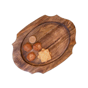 Plato de aperitivos de madera redondo decorativo para restaurante Hotel al mejor precio de la India - Product Image 1