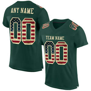 Camiseta de fútbol americano, uniforme de equipo personalizado, cuello en V, manga corta, camiseta de poliéster de secado rápido para entrenar, partidos de Club escolar - Product Image 4