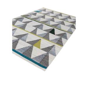 พรมลายเรขาคณิตอินดัสบาร์สีเทาและสีดำ ทอแบบแบน ทำจากขนสัตว์และวิสโคส สำหรับบ้าน รุ่น ADWV-13042 - Product Image 2