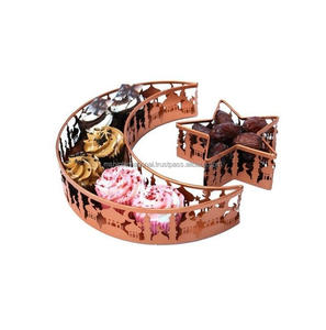 Decoración islámica artesanías de metal Luna estrella bandeja Ramadán regalo accesorios productos Ramadán bandeja Ramadán decoraciones - Product Image 3