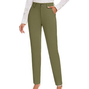 กางเกงชิโนสีพื้นแบบสั่งทำพิเศษสำหรับผู้หญิง ระบายอากาศได้ดี แห้งเร็ว ดีไซน์เรียบหรู รุ่นปี 2026 บริการ OEM กางเกงชิโนผู้หญิง - Product Image 1