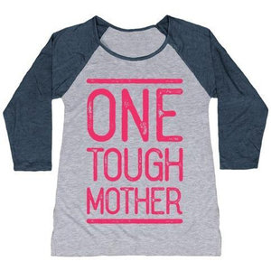 T-shirt da baseball da donna One Tough Mother (50% poliestere, 25% cotone, 25% rayon) - Product Image 3
