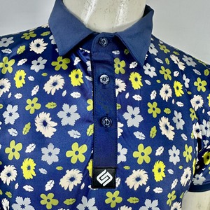 Golf pour hommes de haute qualité pour polos respirant séchage rapide Slim Fit 4 Way Stretch Full Print Knit Made in VN Polyester Spandex - Product Image 3