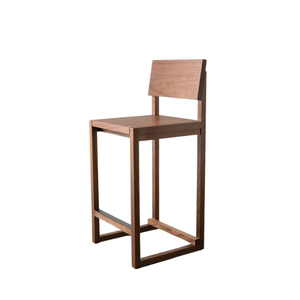 Silla de Bar Moderna de Madera de Teca Sólida con Respaldo para Hogar, Bar, Hotel y Uso Comercial - Product Image 5