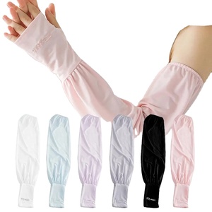 2025 verano súper suave transpirable protección UV mujer ciclismo brazo mangas largo protector solar conducción guantes de seda de hielo - Product Image 1