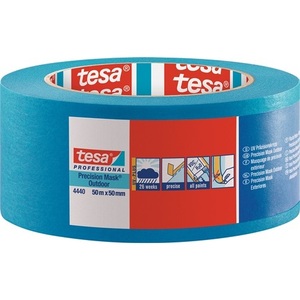 Blue 50mm X 50m for TESA <b>Crepe</b> <b>Paper</b> Tape for Outdoor UV Applications-Pack of 3 - Product Image 1