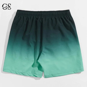 Shorts de sport décontractés pour hommes, couleur dégradée, séchage rapide, respirants, avec cordon de serrage, poches, taille élastique, bermudas tissés - Product Image 1
