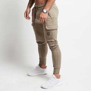 Joggers de alta calidad para hombre con logotipo bordado personalizado Pantalones de chándal de algodón ligero con mallas de tela muy suave - Product Image 6