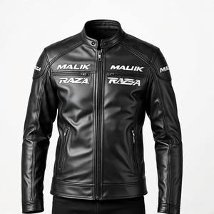 Chaqueta de motorista de cuero con patrón personalizado exclusivo | MOQ flexible directo de fábrica - Product Image 1