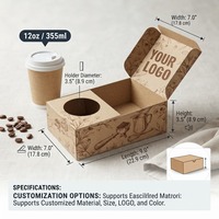 Boîte à emporter personnalisée pour boulangerie avec porte-gobelet, emballage alimentaire pour café et restaurant, vente en gros