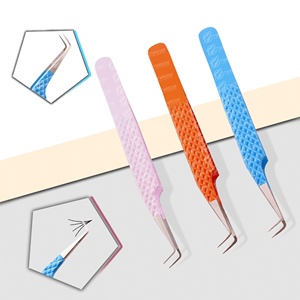 ปากคีบต่อขนตาคุณภาพระดับพรีเมี่ยมสำหรับมืออาชีพ3D ปลายสายไฟเบอร์แบบแม่นยำป้องกันไฟฟ้าสถิตย์เพื่อความสวยงาม - Product Image 2