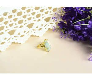 Elegant Designer Inspired Ocean Dew <b>Ring</b> for Women with Glossy Finish and Lightweight Comfort <b>Crafted</b> in India Elegance - Product Image 3