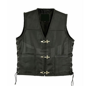 Chaleco de cuero auténtico para hombre, sin mangas, a la moda - Product Image 5