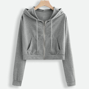 2025มีฮู้ดเอวลอยหลากสีสำหรับผู้หญิงน่ารักใหม่เสื้อครอปแขนยาววินเทจสำหรับผู้หญิงกำหนดเอง OEM แฟชั่น - Product Image 6