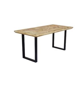 Mesa de comedor de almacenamiento de madera clásica de madera de grano natural hecha a mano con carácter - Product Image 5