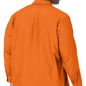 เสื้อซาฟารีสำหรับผู้ชายผ้าฝ้าย100% มีกระเป๋าสองช่องผ้ากันยับระบายอากาศแขนยาวเป็นมิตรกับสิ่งแวดล้อม - Product Image 4