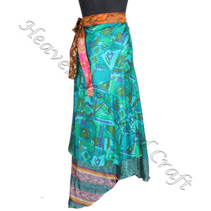Jamaïque soie Sarong plage Sari paréo longue jupe enveloppante dames jupe longue taille ouverte enveloppante élégant - Product Image 4