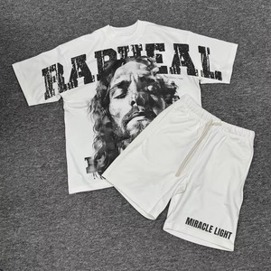 High Quality Men's Two Piece Summer <b>Set</b> Soft Fabric Short Sleeve T Shirt and Shorts for Streetwear - Product Image 5