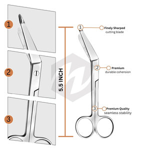 Ciseaux traumatologiques de 5.5 pouces infirmières ciseaux robustes EMT ambulanciers vétérinaires Lister ciseaux à pansement premiers soins Instruments médicaux - Product Image 2