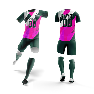 Ensembles d'uniformes de football personnalisés en gros, haute qualité, 100% polyester, respirants, séchage rapide, écologiques, maillots courts pour équipes - Product Image 4