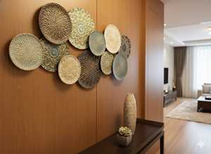 Grande décoration murale en métal Plaque ronde personnalisée Tenture murale pour la décoration moderne de la maison et du salon - Product Image 2