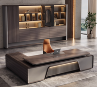 Ensemble bureau et chaise ergonomiques-Mobilier luxueux pour bureau à domicile en panneau de fibres de densité moyenne