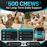 Friandises pour chats à base de probiotiques, sans céréales, riches en protéines, pour la santé digestive, complément prébiotique quotidien pour tous les chats