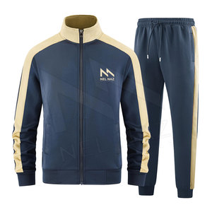 Survêtements vente en gros fermeture éclair à manches longues vêtements de sport couleur différente personnaliser impression de logo hommes survêtement - Product Image 1