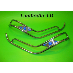 Embellecedores de doble protector de piernas estilo Ulma para Lambretta LD125 LD150 (azules) - Product Image 1