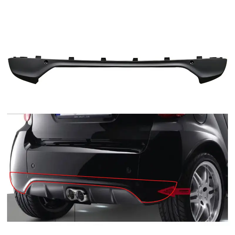 Smart Fortwo 451 vücut kiti arka tampon alt Spoiler 4516470684 arka difüzör Boot Trim paneli