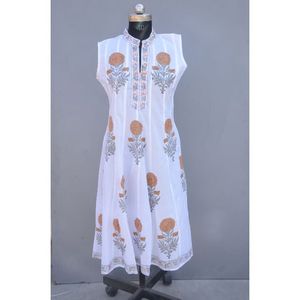 Túnica informal sin mangas para mujer, con estampado floral túnica, bloque de mano indio, kurti, última colección, para fiesta, fabricante al por mayor - Product Image 5