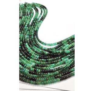Lote de 16 Hilos de Cuentas Redondas Lisas de Esmeralda Verde Natural Sombreada de 5-6mm, 1120 Quilates, 15 Pulgadas, Iroc Sales Gemstone Bead - Product Image 4
