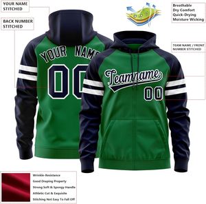 Sudadera con cremallera deportiva personalizada al por mayor con nombre y número personalizados, logotipo de equipo bordado para clubes y escuelas - Product Image 3