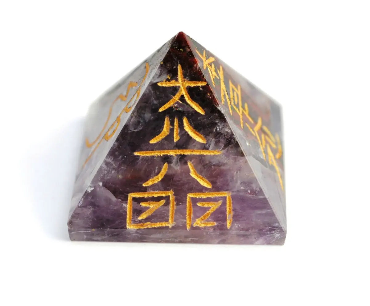Best Seller amatista Reiki símbolo Pirámide de Mariya cristal exportación Piedra Natural buena calidad decoración del hogar