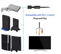 AV-zu-Cinch-Composite-Audio-Video-TV-Kabel für Playstation 1 2 3