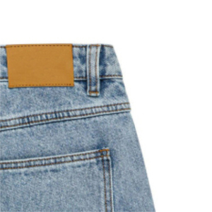 กางเกงยีนส์สำหรับผู้ชายสีฟ้าอ่อน, กางเกงยีนส์ทำงานผ้าฝ้าย100% เอวกลางสไตล์ตรงถักทอสำหรับฤดูร้อน - Product Image 6