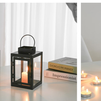 Vente en gros de porte-bougies en métal rétro |   Lanternes en fer forgé minimalistes pour décorations de table de Noël, de mariage ou de fête
