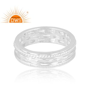 Diseño elegante Anillo de banda de plata esterlina 925 Joyería de diseño personalizado para mujeres Regalo para ella. - Product Image 4