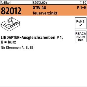 Abrazadera Shim R 82012 GTW 40 P1 M12/6.0 Galvanizada en caliente 1 pieza LINDAPTER - Product Image 1