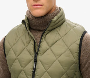 เสื้อกั๊กผู้ชายผ้าฝ้ายน้ำหนักเบาบุใยสังเคราะห์แบบไม่มีแขนสำหรับฤดูหนาว ใส่ทำงานกลางแจ้ง อุ่นสบาย ระบายอากาศได้ดี กันลม - Product Image 2