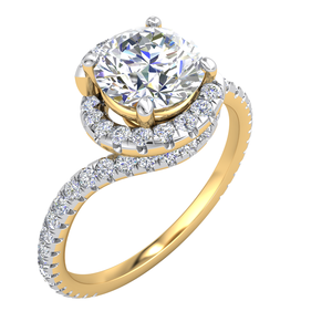 1.57Cts แหวนผู้หญิงสีทอง18K สุดคลาสสิกกับความชัดเจนเครื่องประดับเพชรปลูกในห้องทดลองสำหรับงานแต่งงานและงานปาร์ตี้ - Product Image 1