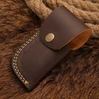 Couteau pliant artisanal en acier Damas sur mesure, qualité industrielle, pour le camping en extérieur, manche en bois, personnalisé avec étui