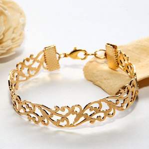 Women's Luxury Gold Plated Wedding <b>Bracelet</b> Exquisite Lucky Pattern Fashion Bangles for <b>Bride</b> Big Bangles Jewelry - Product Image 3