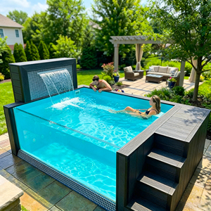 20ft Custom Color Fiberglass Acrylic Mosaic Family Swimming Pool UV-Resistant Corrosion-Resistant Crack Resistant Puncture - Product Image 1