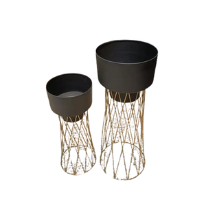 Lot de 3 pots de fleurs faits à la main, pots de fleurs de qualité supérieure avec support, décoration tendance pour l'intérieur et l'extérieur - Product Image 6
